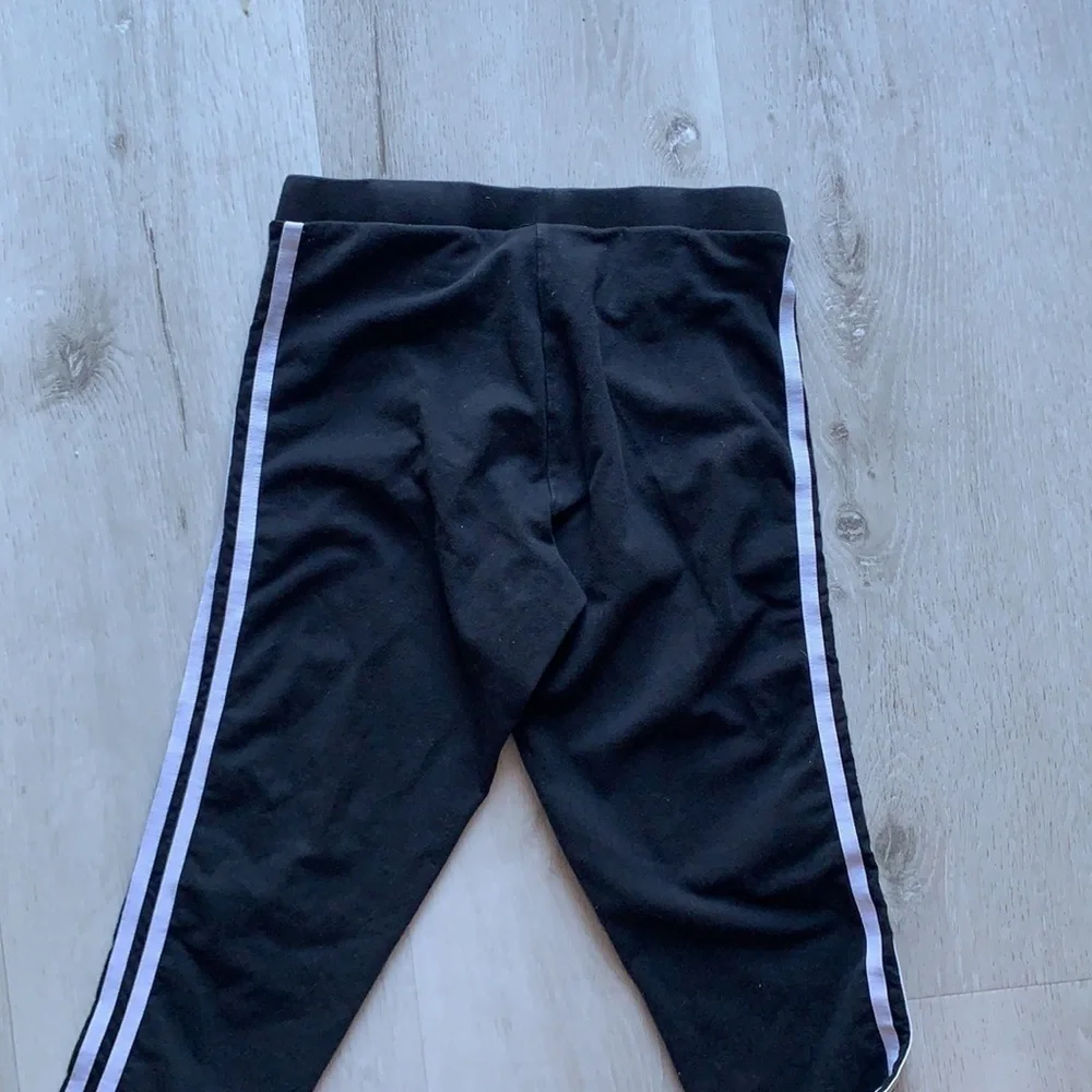 Adidas Three Stripe Black and White Leggings logo embroidered cotton casual S‎ - Picture 10 of 10